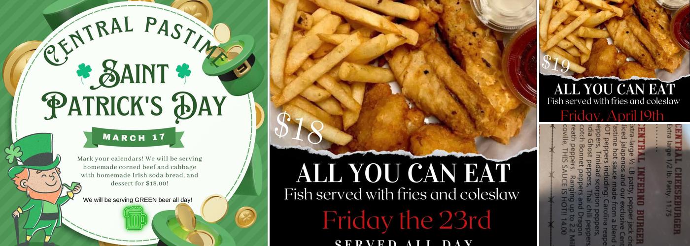 Central Pastime Menu