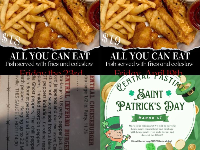 Central Pastime Menu