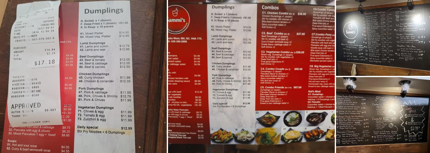 Sammi's Menu