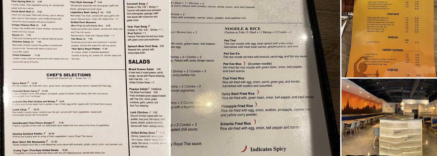 Thai Spice Menu