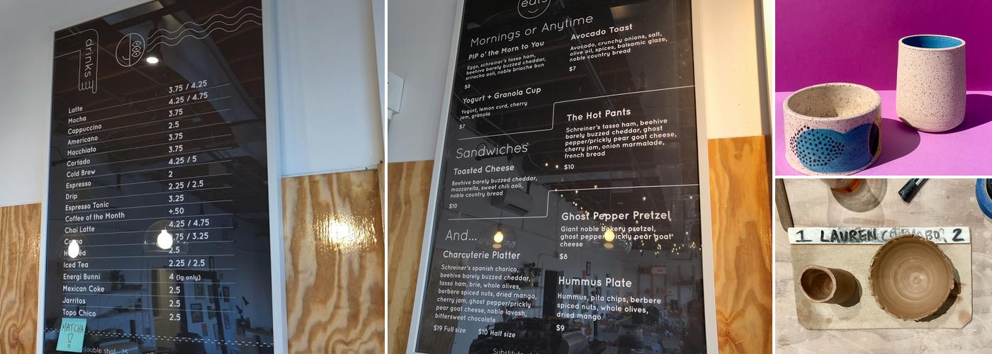PIP Coffee + Clay Menu