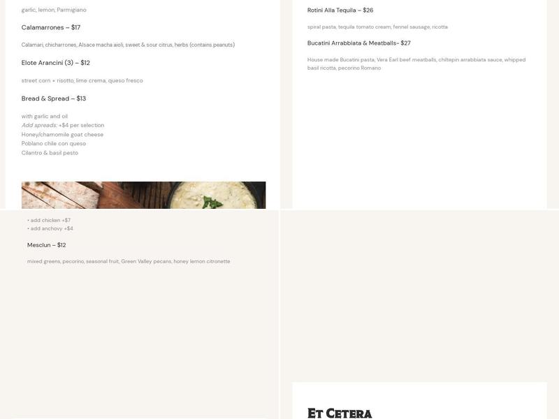 Zio Peppe Menu