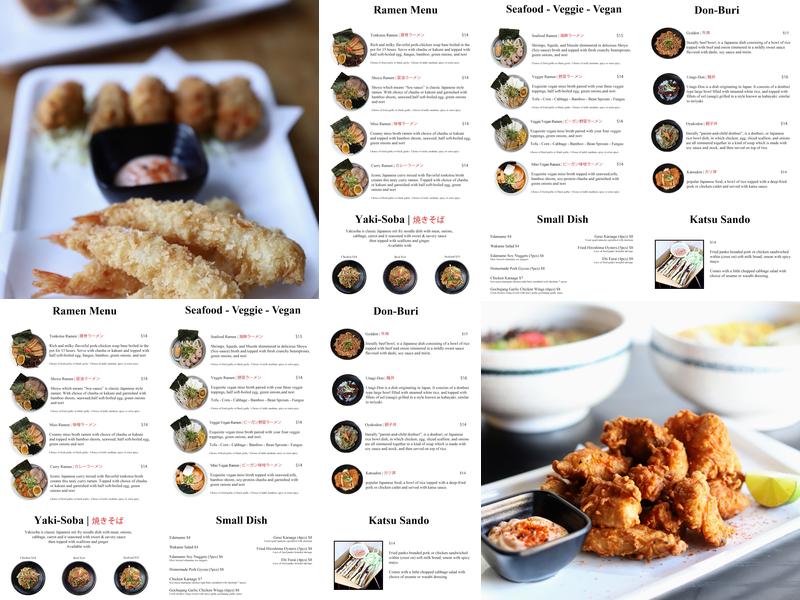 Torraku Ramen - Lombard Menu