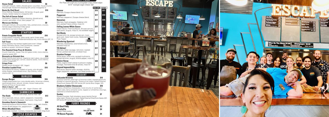 Escape Craft Brewery: Downtown Oasis Menu