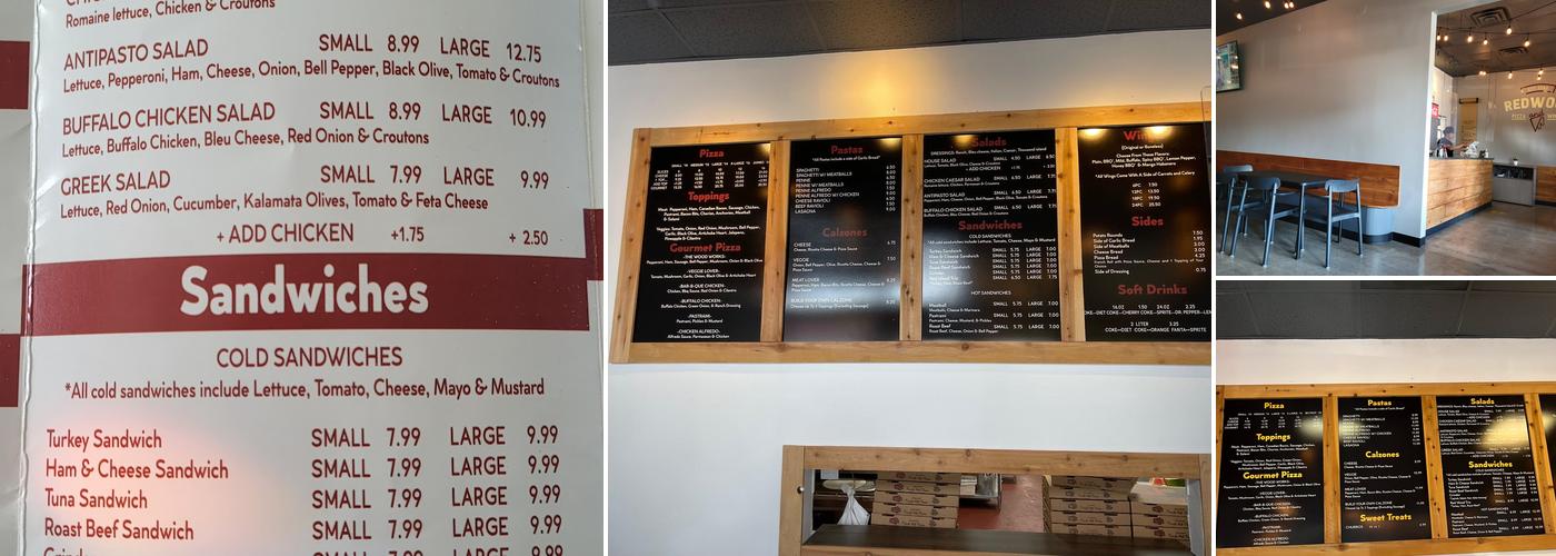 Redwood Pizza and Wings Menu