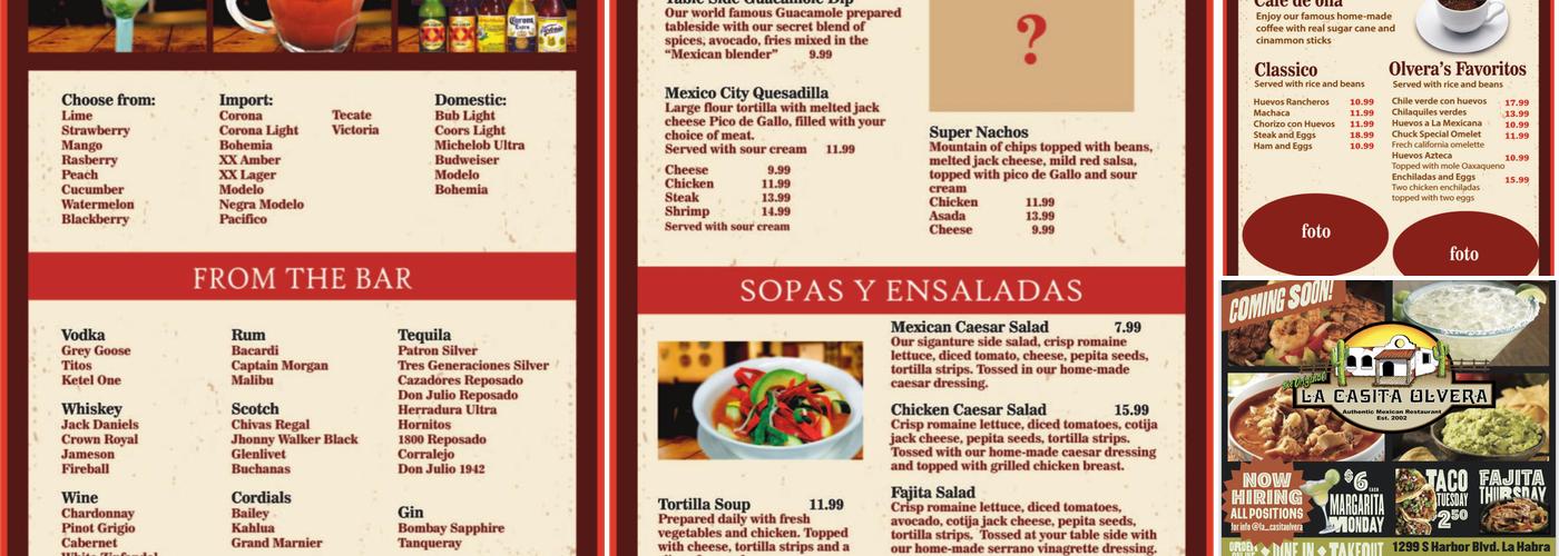 The rodeo cantina Menu