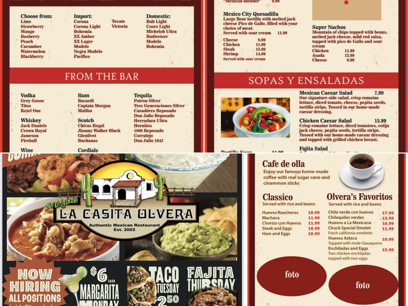 The rodeo cantina Menu