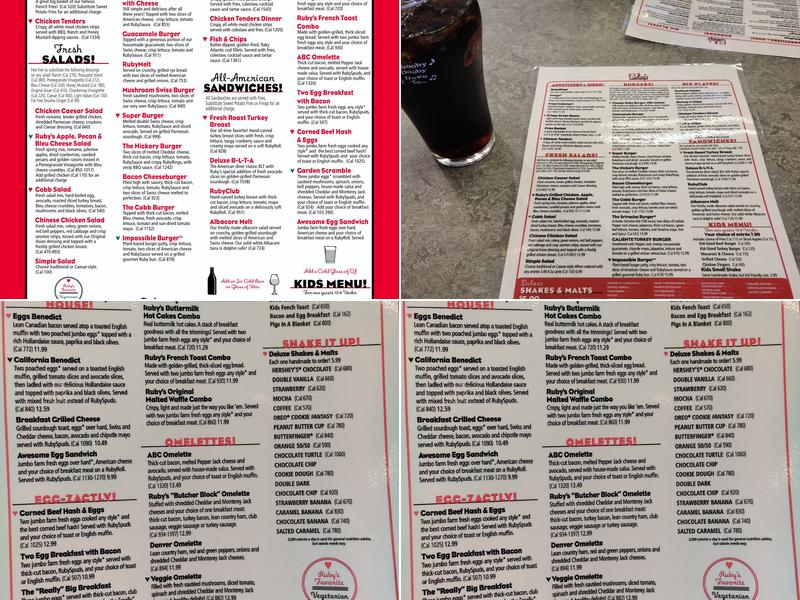 Ruby's Diner Menu
