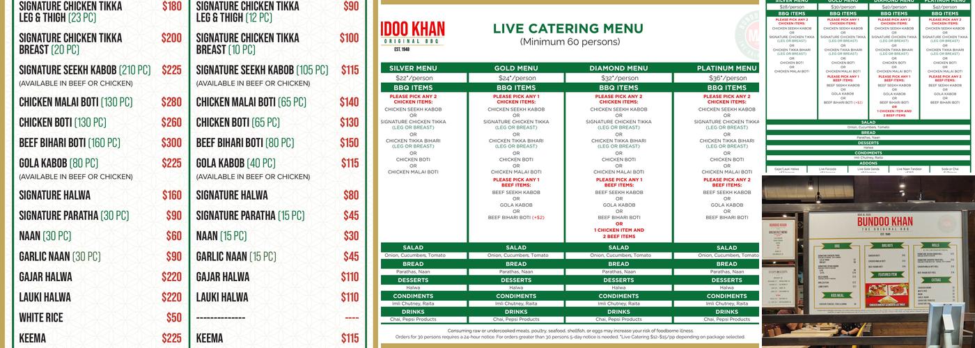Bundoo Khan Menu