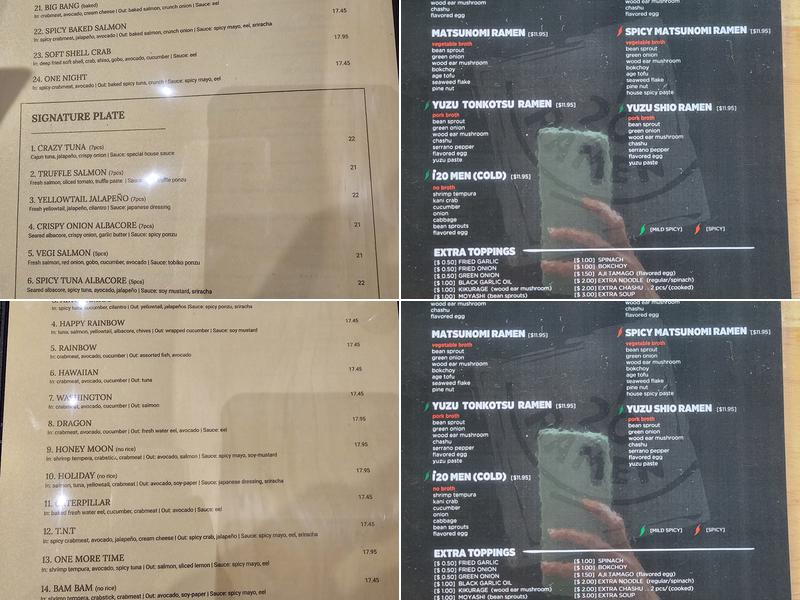 i20 Ramen and Katsu Menu