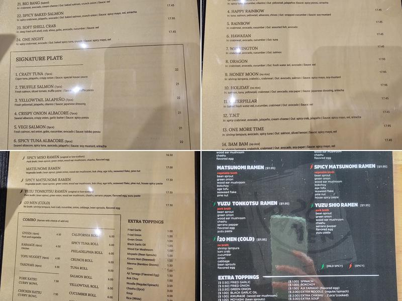 i20 Ramen and Katsu Menu