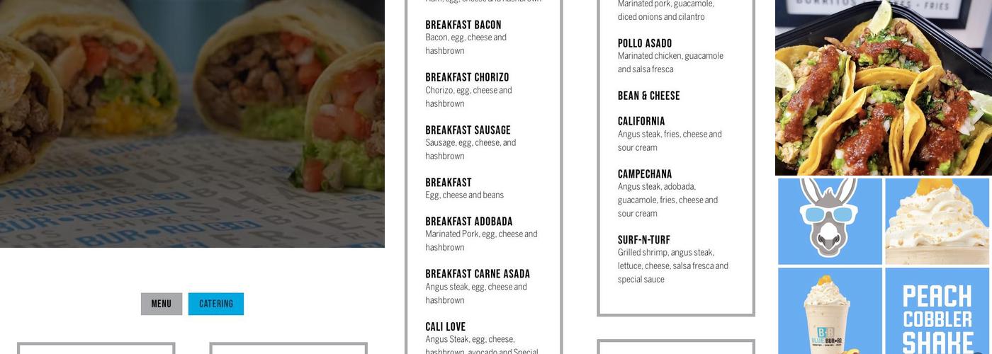 Blue Burro - Pico Rivera Menu