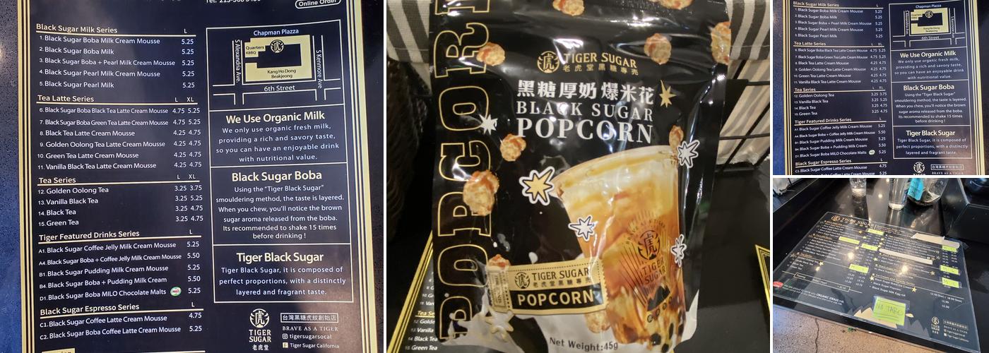 Tiger Sugar Menu