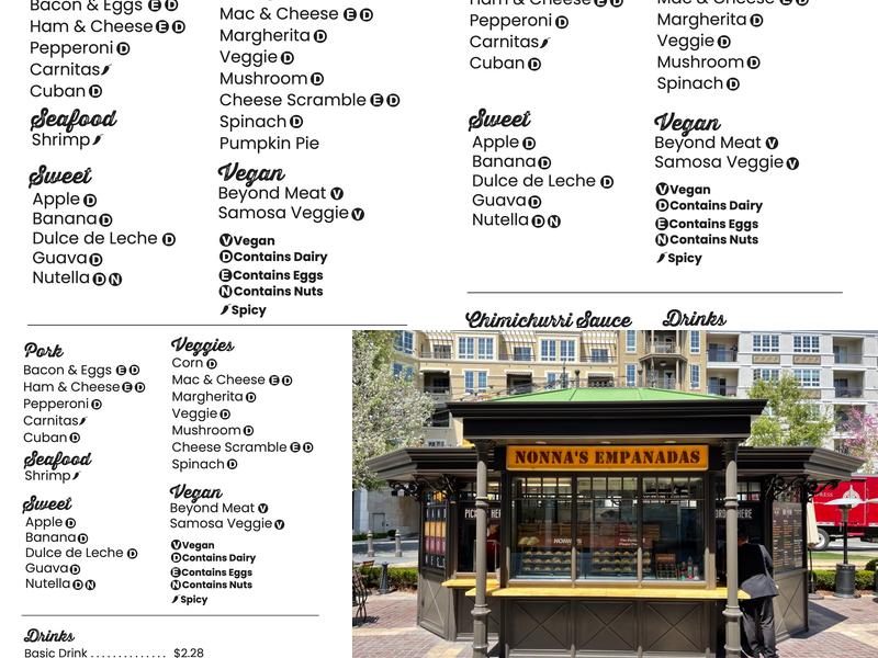 Nonna's Empanadas @ The Americana Menu