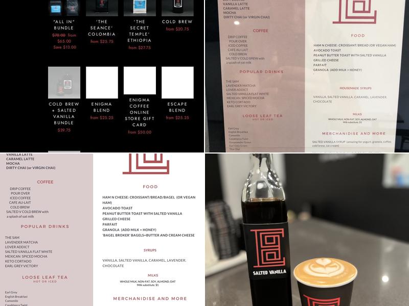 Enigma Coffee Menu