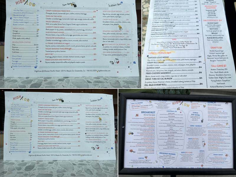 High/Low Menu