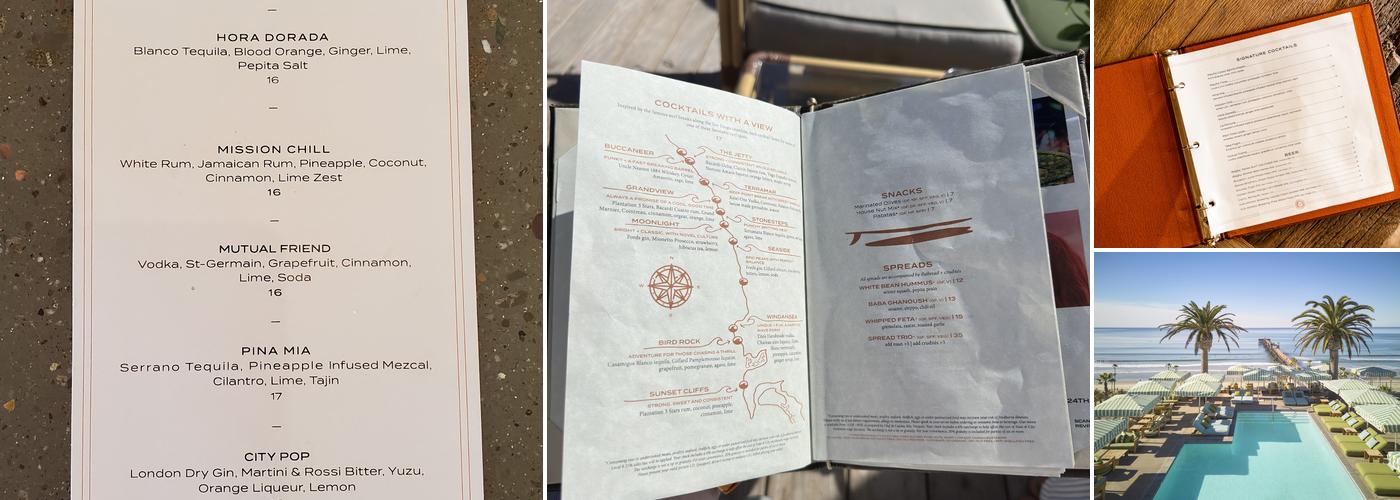 The Rooftop Bar Menu