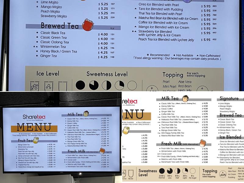 Sharetea San Marcos Menu