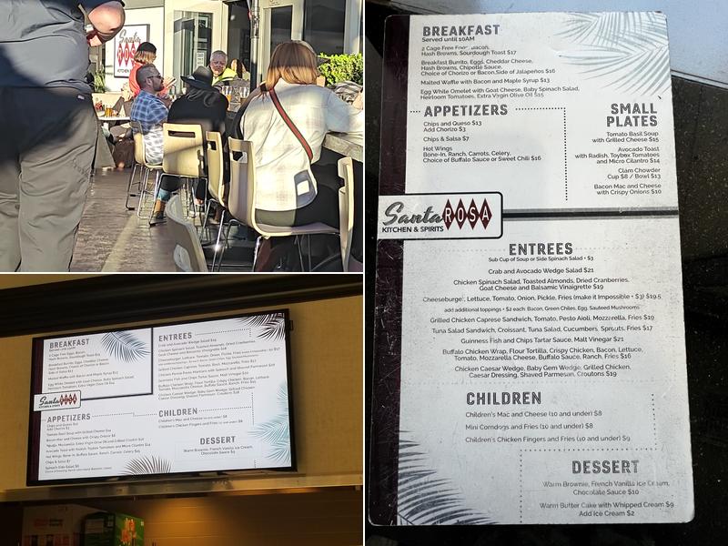Santa Rosa Kitchen and Spirits Menu