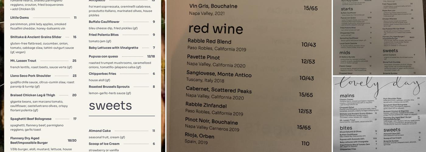 Lovely Day Menu