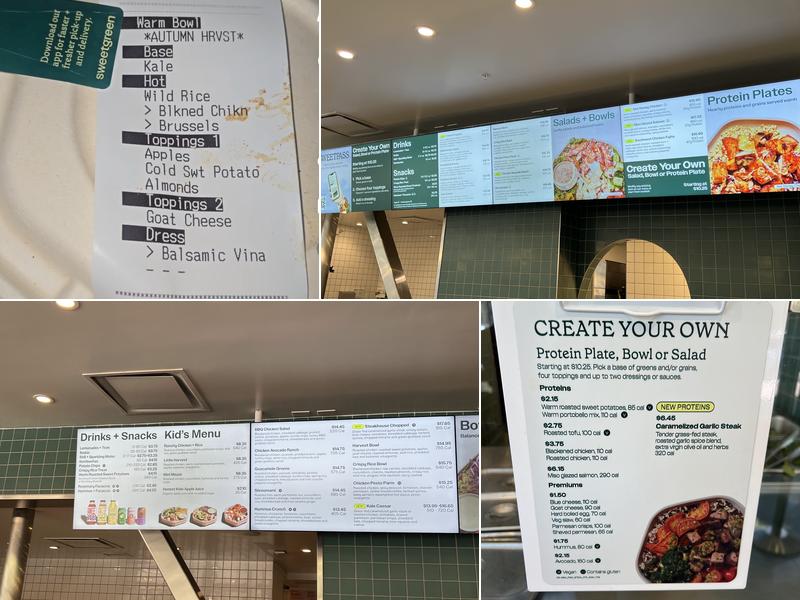 sweetgreen Menu