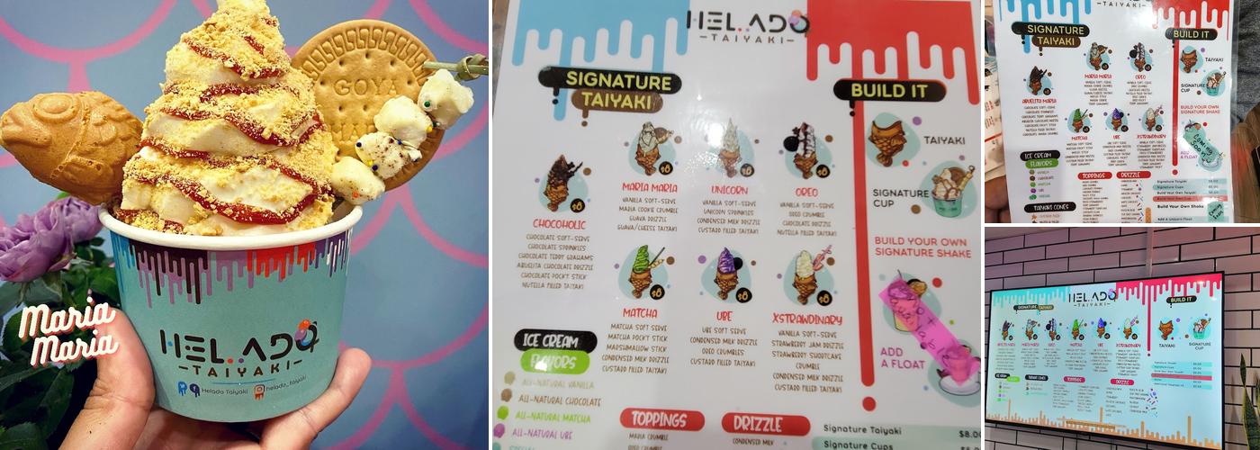 Helado Taiyaki Menu