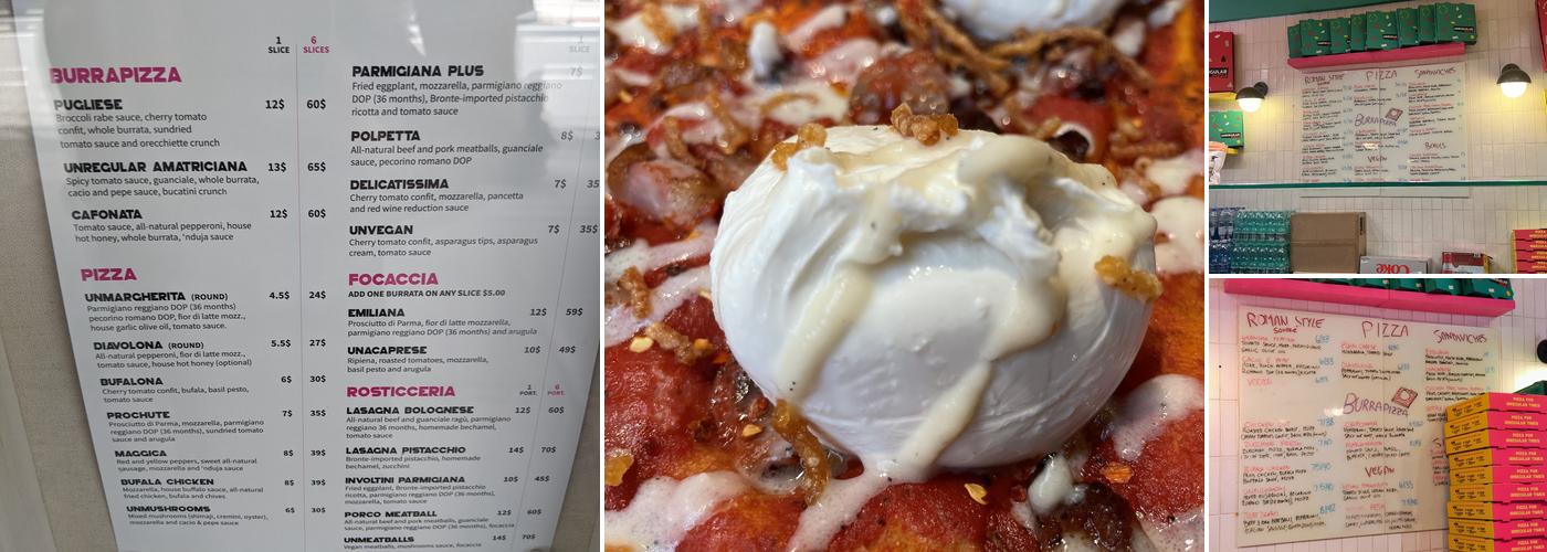 Unregular Pizza Menu