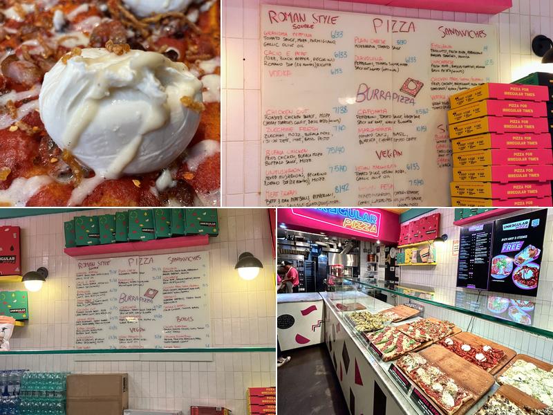 Unregular Pizza Menu