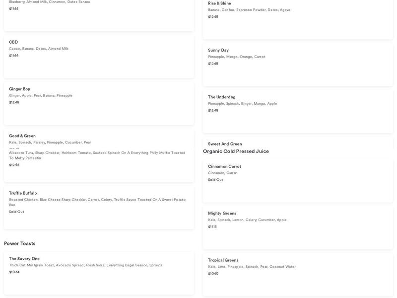 Made With Love Juicery Menu