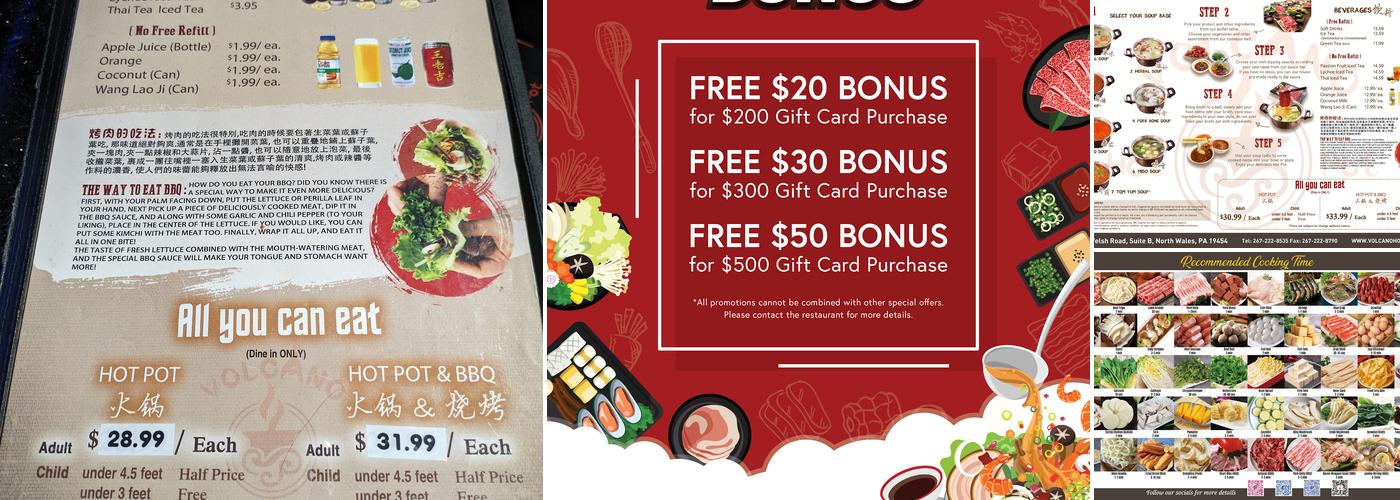 Volcano Hot Pot & BBQ Menu