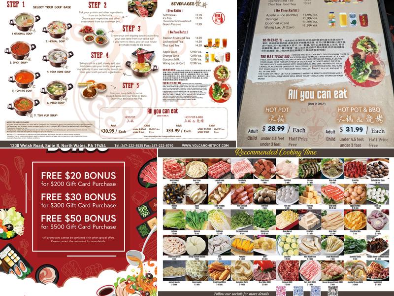 Volcano Hot Pot & BBQ Menu