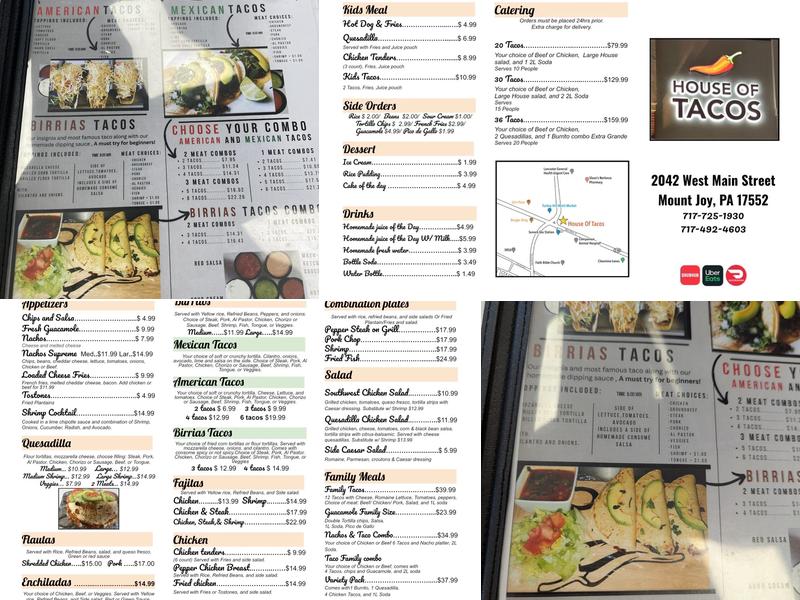 House of Tacos Menu