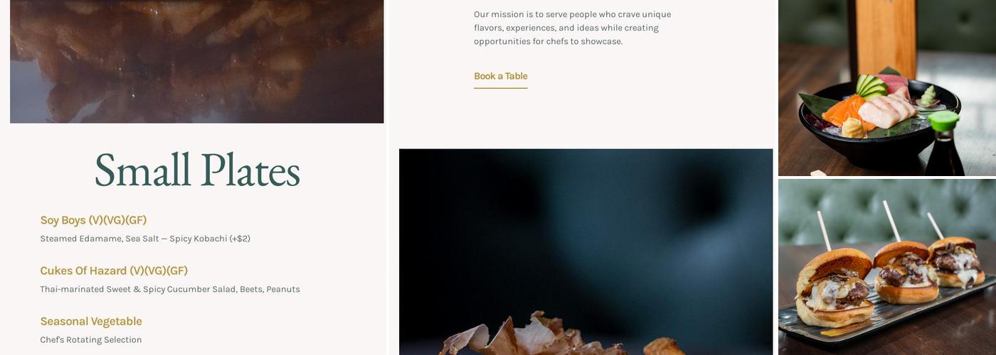 Thrive Cocktail Lounge & Eatery Menu