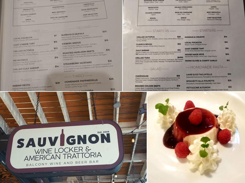 Sauvignon Wine Locker & American Trattoria Menu