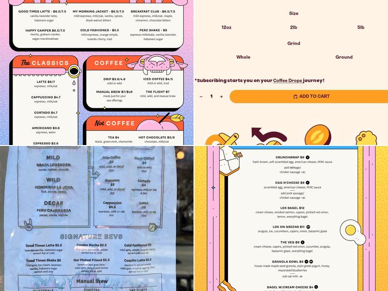 PERC Coffee Menu