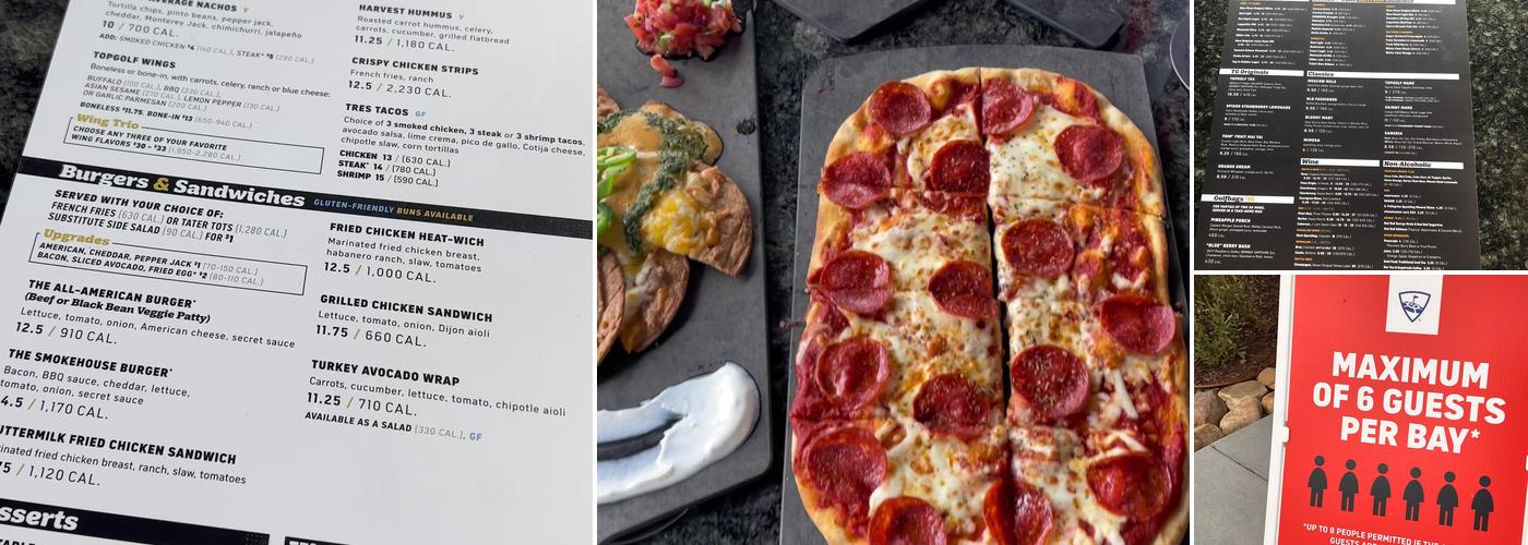 Topgolf Menu