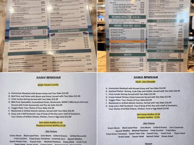 Beach Mountain Diner Menu