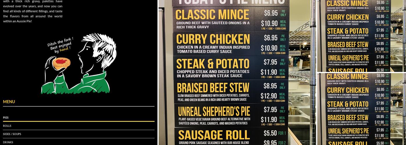 Barangaroos Aussie Pies Menu