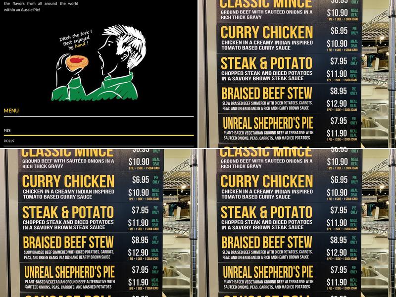 Barangaroos Aussie Pies Menu