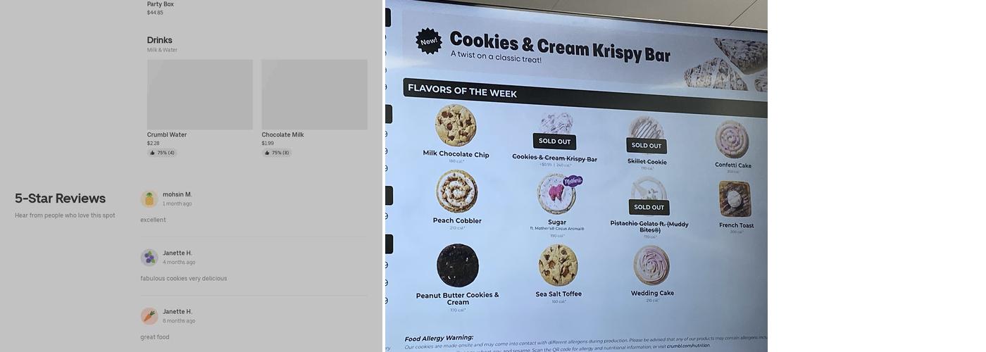 Crumbl - Oak Creek Menu