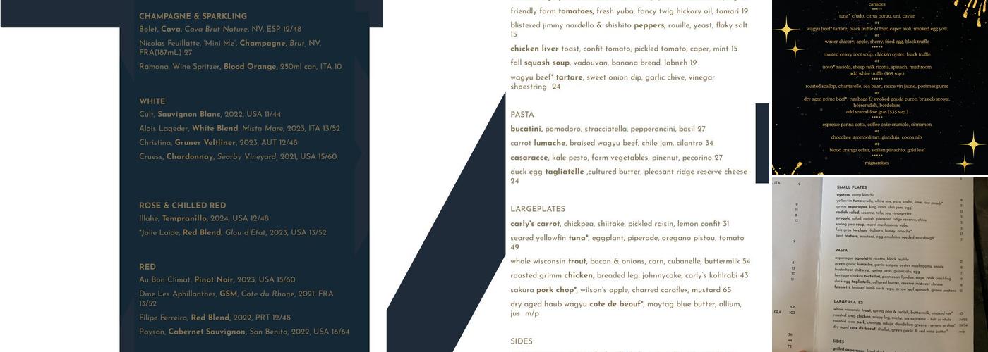 the Webster Menu