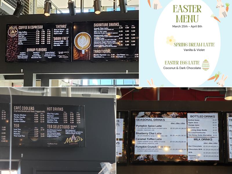 Mr. D's Coffee Menu