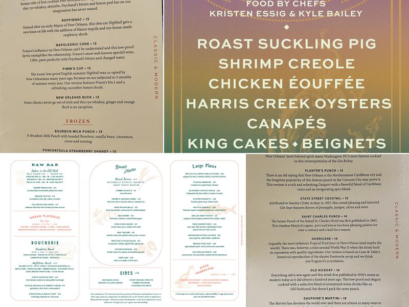 Dauphine’s Menu