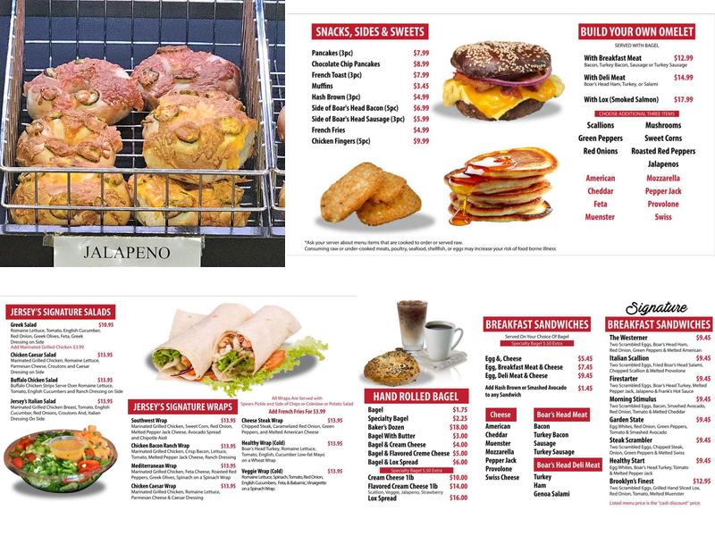Jersey Bagel Deli &Grill Menu