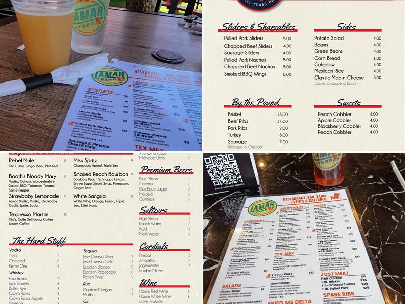 Booth's Barbeque Menu