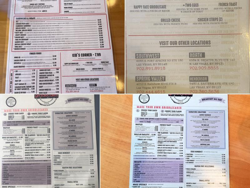 Griddlecakes Menu