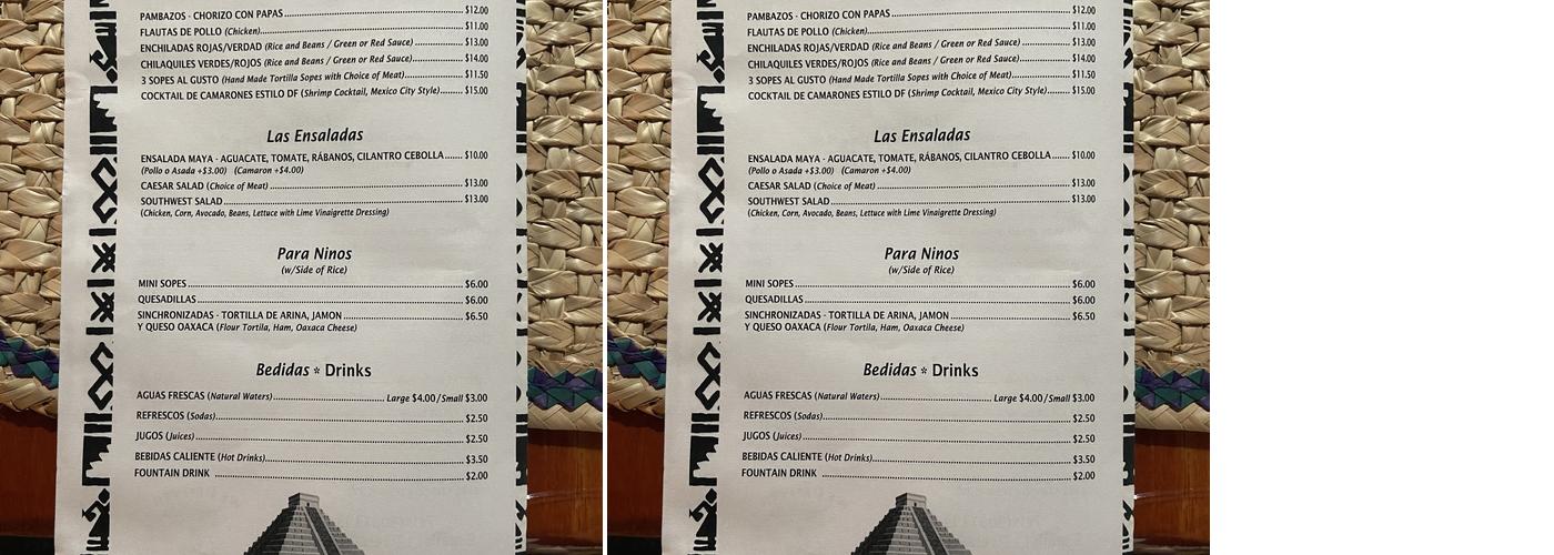La Rivera Maya Mexican Restaurant Menu