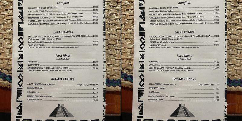 La Rivera Maya Mexican Restaurant Menu