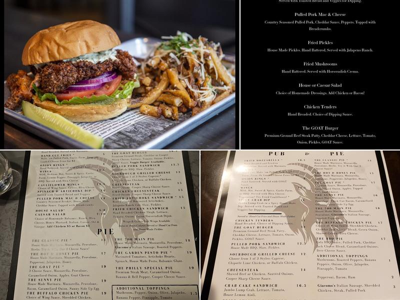 The GOAT Pub & Pie Menu