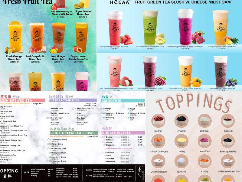 HOCAA BUBBLE TEA（Bethlehem） Menu